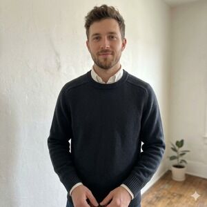 J. Crew Men's Crewneck Sweater in Dark Navy
